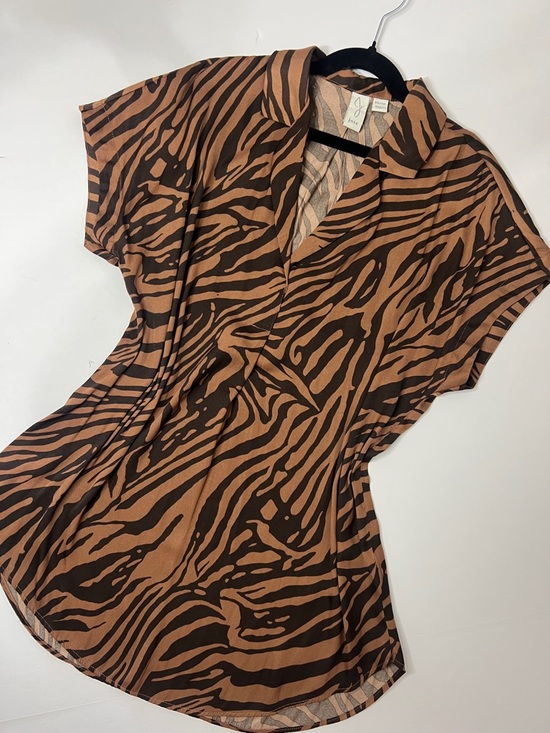 Joie Tops - Women’s Joie Zebra-Print Short-Sleeve Blouse XS